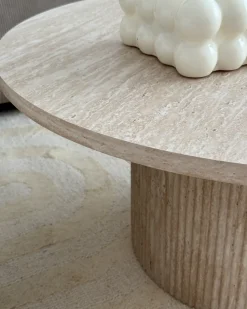 Tavolino da caffè AMMON Effetto travertino