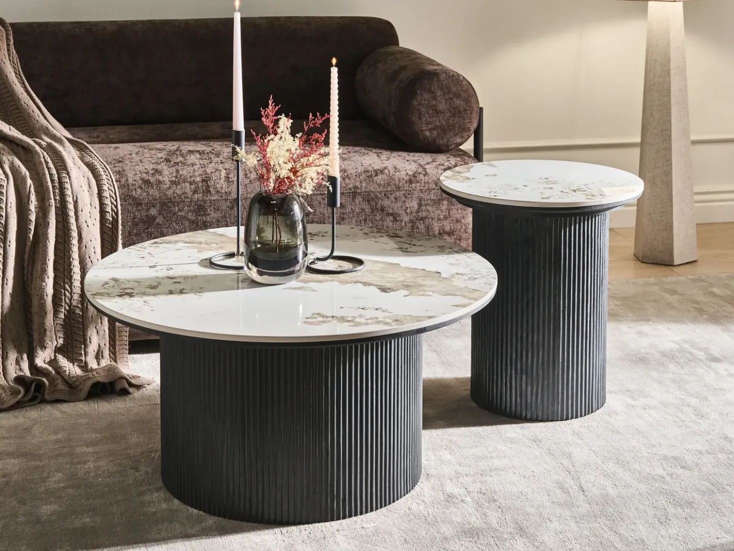 Tavolino da caffè DORA Ceramica Nero