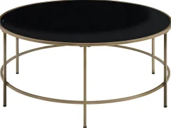 Tavolino da caffè FLORENCE Vetro Nero/Oro