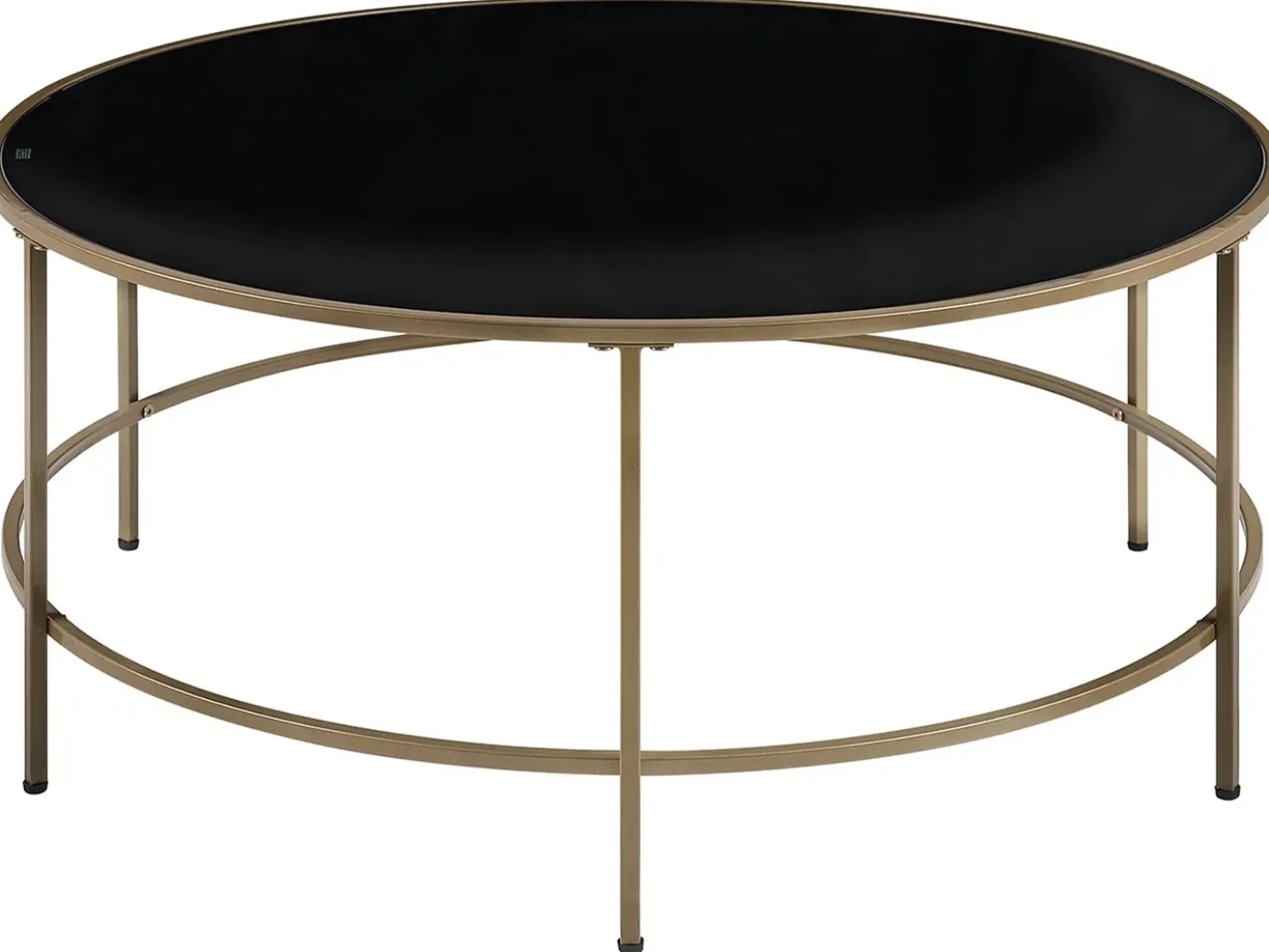 Tavolino da caffè FLORENCE Vetro Nero/Oro