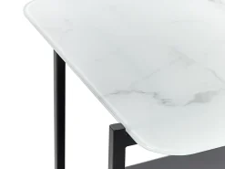 Tavolino da caffè GLOSTER Vetro temperato Marmo bianco