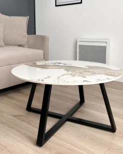Tavolino da caffè IVINS Ceramica Marmo bianco