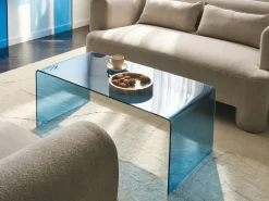 Tavolino da caffè KENDALL Vetro temperato Blu