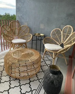 Tavolino da caffè LIMNI Rattan Marrone chiaro