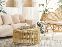 Tavolino da caffè LIMNI Rattan Marrone chiaro