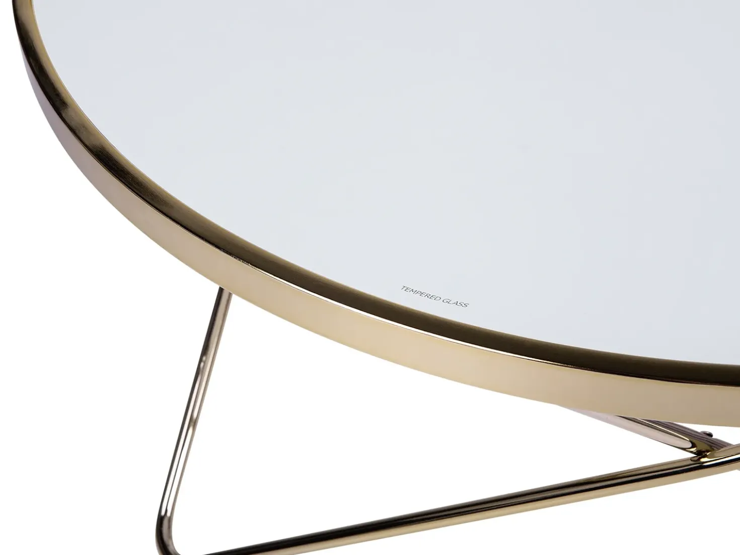 Tavolino da caffè MERIDIAN Vetro temperato Bianco/Oro