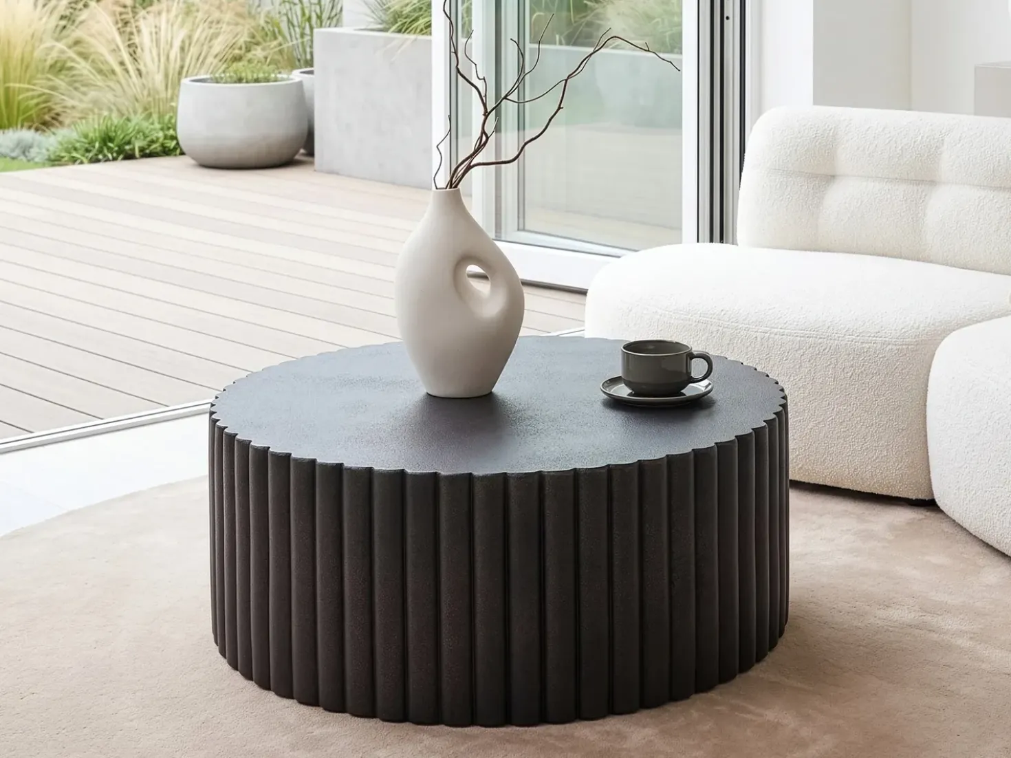 Tavolino da caffè POZZA 117 cm 117 cm Nero