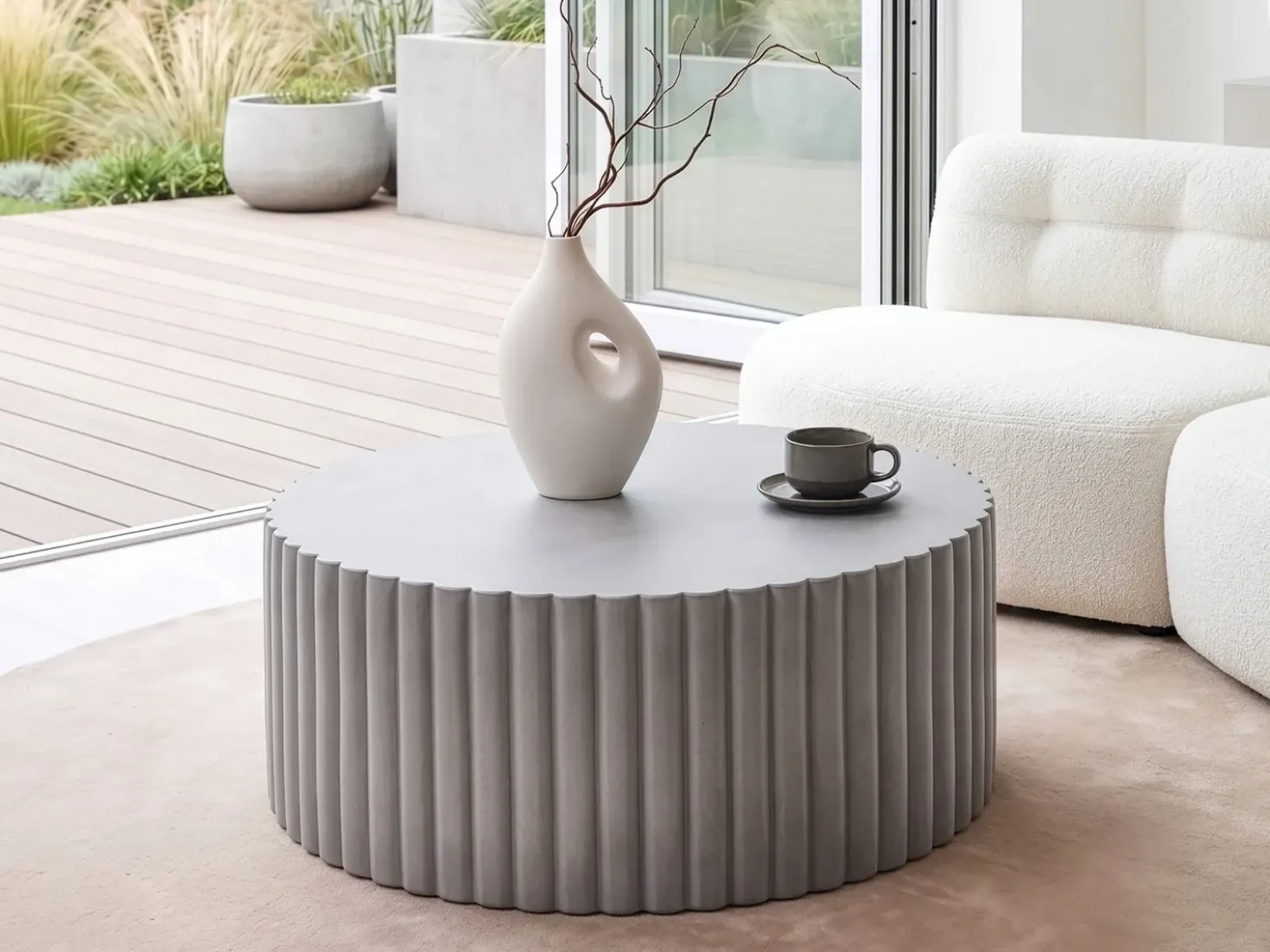 Tavolino da caffè POZZA 117 cm 117 cm Grigio