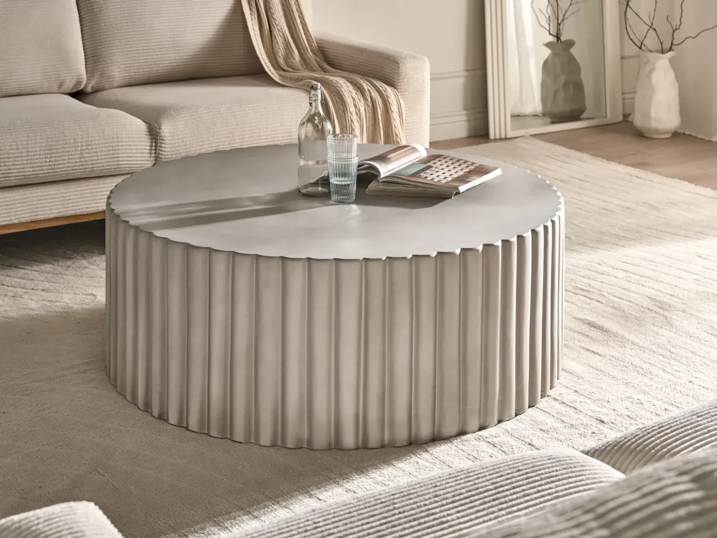 Tavolino da caffè POZZA 117 cm 117 cm Grigio