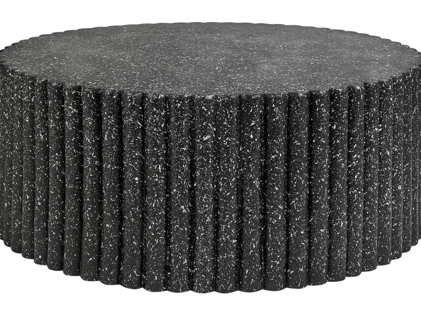 Tavolino da caffè POZZA II 106 cm 106 cm Effetto terrazzo Terrazzo Nero
