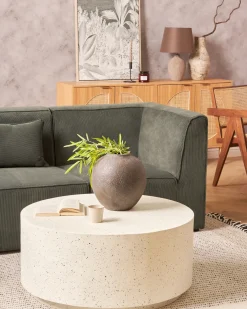 Tavolino da caffè TREZZO 90 cm 90 cm Effetto terrazzo Terrazzo Bianco
