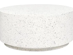 Tavolino da caffè TREZZO 90 cm 90 cm Effetto terrazzo Terrazzo Bianco