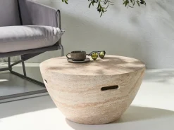 Tavolino da caffè VICARELLO 68 cm 68 cm Effetto travertino