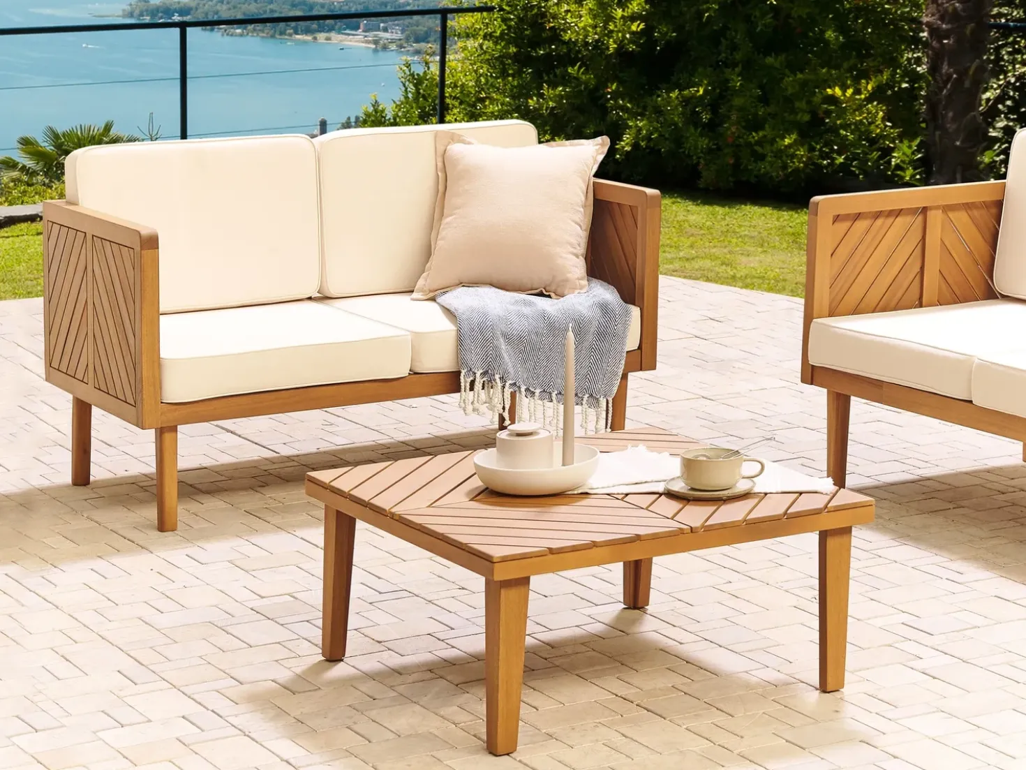 Tavolino da giardino BARATTI 70 cm 70 cm Legno d'acacia Marrone