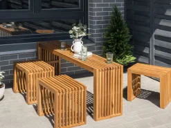 Tavolino da giardino BELLANO 150 cm 35 cm Legno d'acacia Marrone