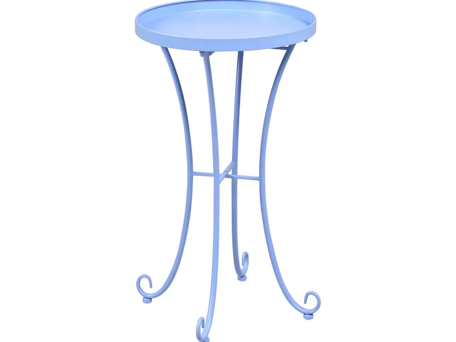 Tavolino da giardino CAVINIA 40 cm 40 cm Metallo Azzurro