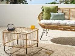 Tavolino da giardino CESENATICO 67 cm 67 cm Rattan Naturale