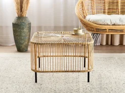 Tavolino da giardino CESENATICO 67 cm 67 cm Rattan Naturale