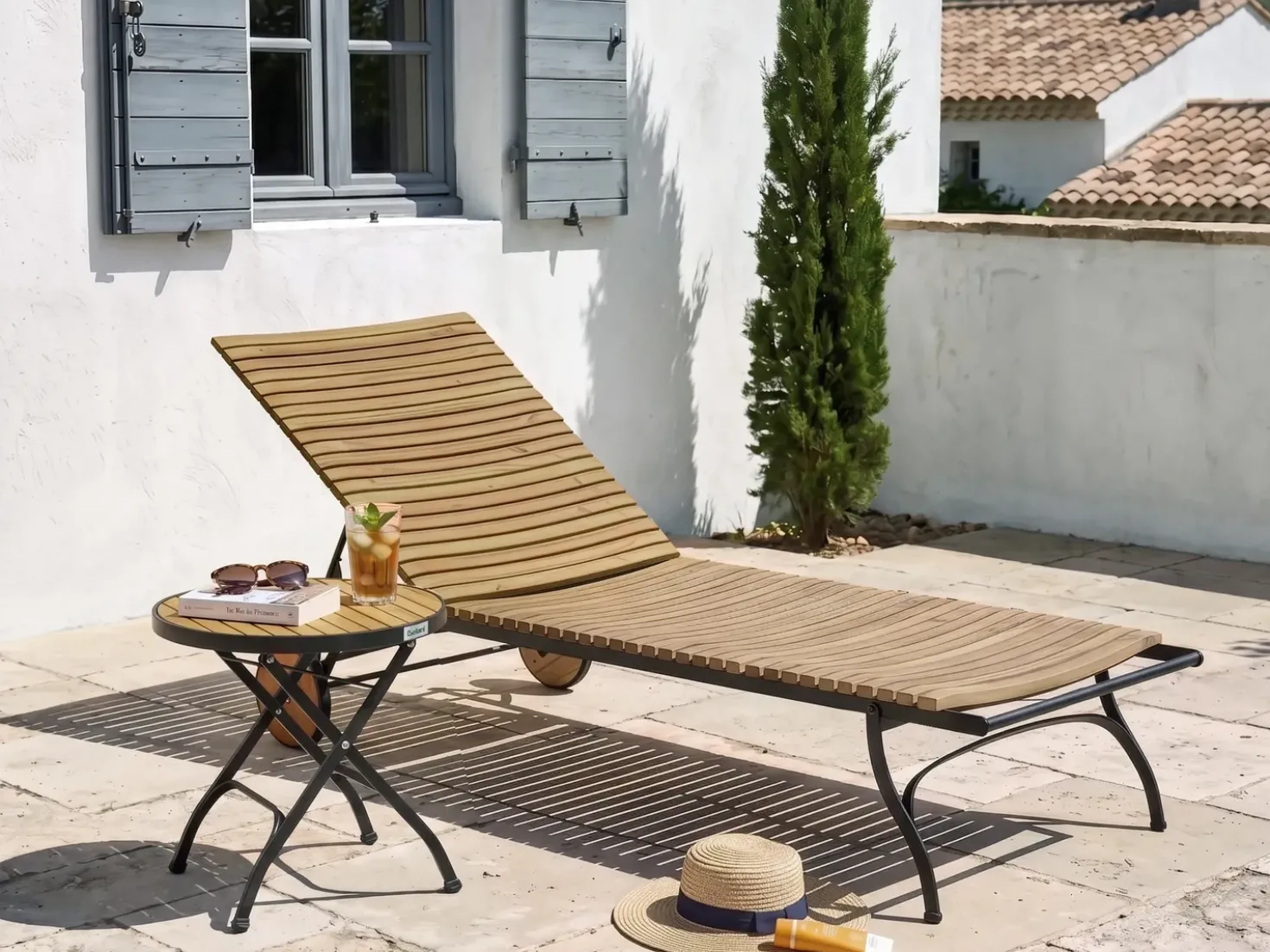 Tavolino da giardino LASCARI 45 cm 45 cm Legno d'acacia Marrone chiaro