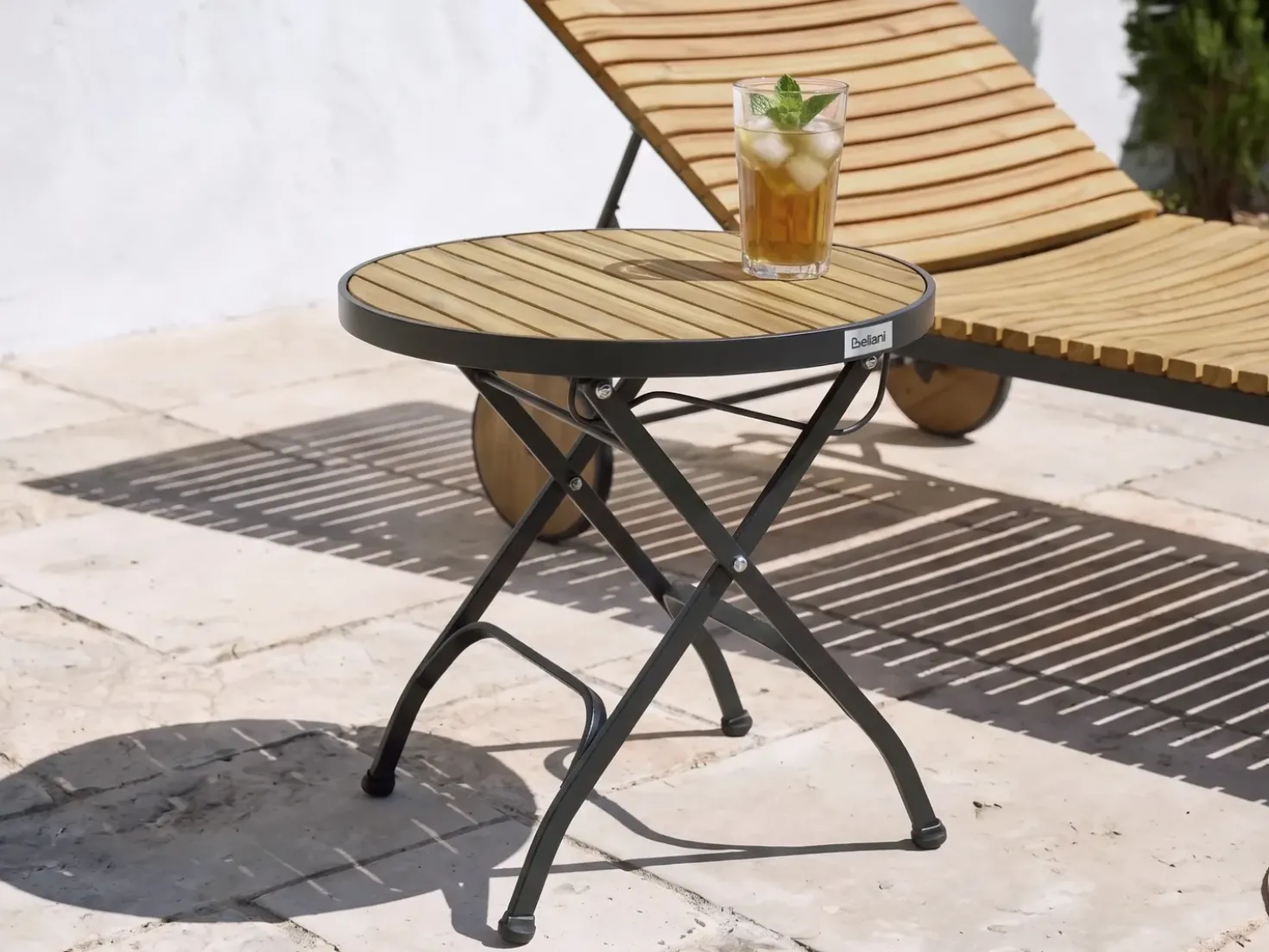Tavolino da giardino LASCARI 45 cm 45 cm Legno d'acacia Marrone chiaro