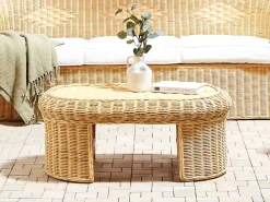 Tavolino da giardino LIVADEIA 60 cm 96 cm Rattan Naturale