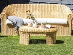 Tavolino da giardino LIVADEIA 60 cm 96 cm Rattan Naturale