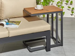 Tavolino da giardino MESSINA 60 cm 35 cm Nero