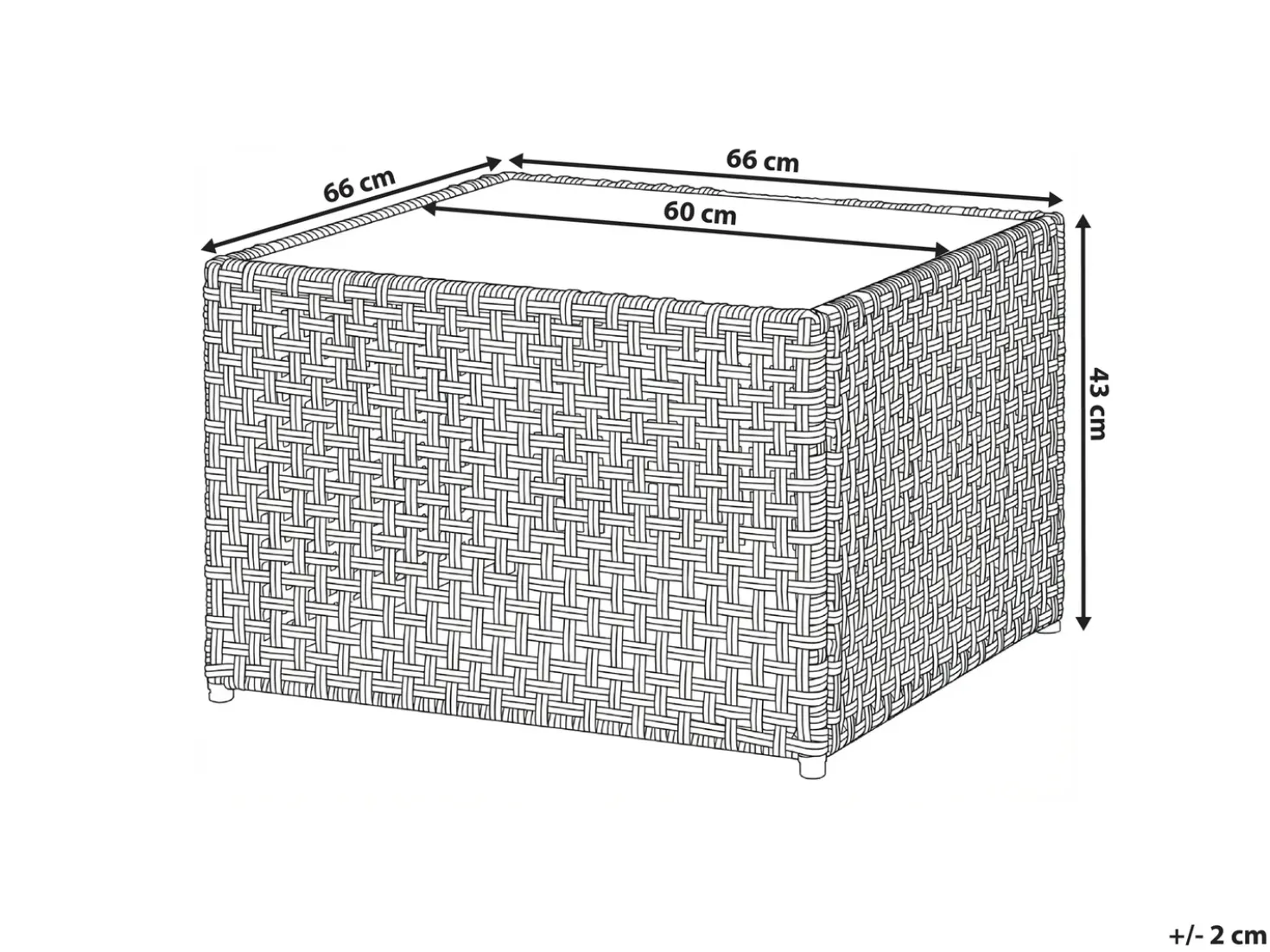Tavolino da giardino OMEGANA 66 cm 66 cm Rattan sintetico (PE) Beige