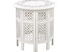 Tavolino ELARA Legno di mango Bianco