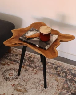 Tavolino ELSA Legno di teak Marrone