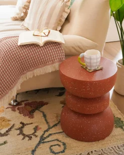 Tavolino FALIRO 37 cm 37 cm Terrazzo Rosso