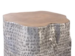 Tavolino GORDON Legno di teak Argento