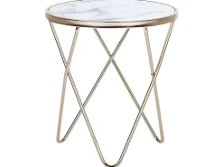 Tavolino MERIDIAN Vetro temperato Marmo/Oro