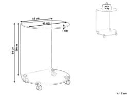 Tavolino MINTO Vetro temperato Trasparente con ruote
