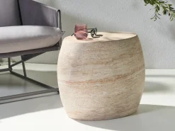 Tavolino RICADI 40 cm 58 cm Effetto travertino