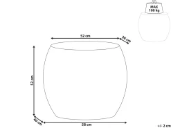 Tavolino RICADI 40 cm 58 cm Effetto travertino