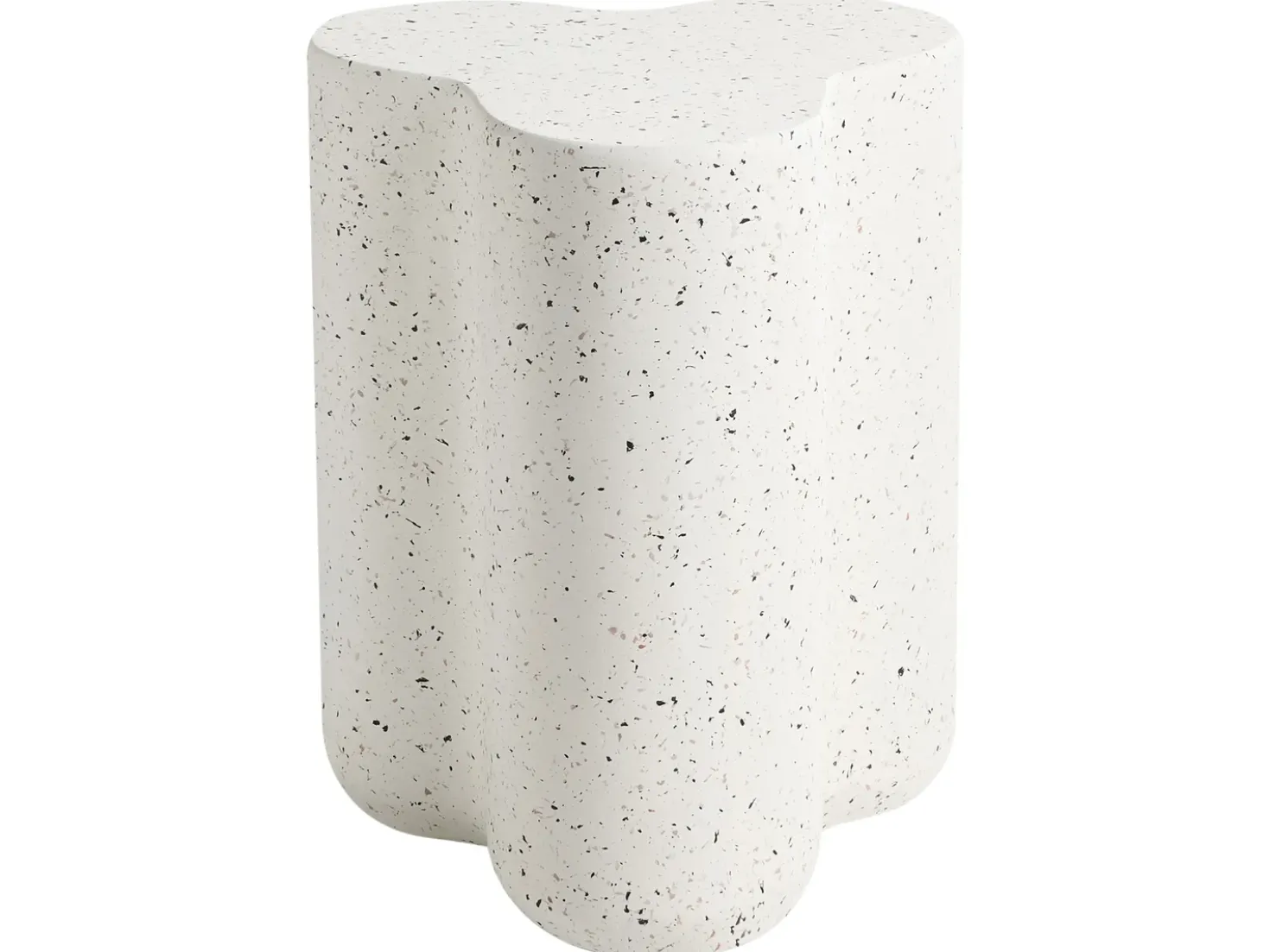 Tavolino TELLARO 32 cm 37 cm Effetto terrazzo Terrazzo Bianco