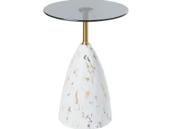 Tavolino WABBY Vetro temperato Marmo bianco