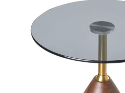 Tavolino WALLIS Vetro temperato Marrone/Nero