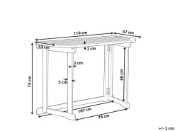 Tavolo da balcone TREIA 110 cm 47 cm Legno d'acacia Marrone