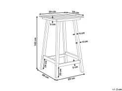 Tavolo da bar da giardino ADIRONDACK 60 cm 59 cm Materiale sintetico Rosso