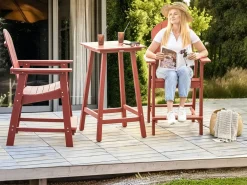 Tavolo da bar da giardino ADIRONDACK 60 cm 59 cm Materiale sintetico Rosso