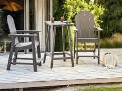 Tavolo da bar da giardino ADIRONDACK 60 cm 59 cm Materiale sintetico Grigio scuro