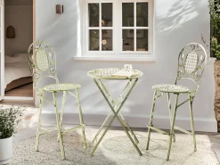 Tavolo da bar da giardino BIVIO 60 cm 60 cm Metallo Verde chiaro