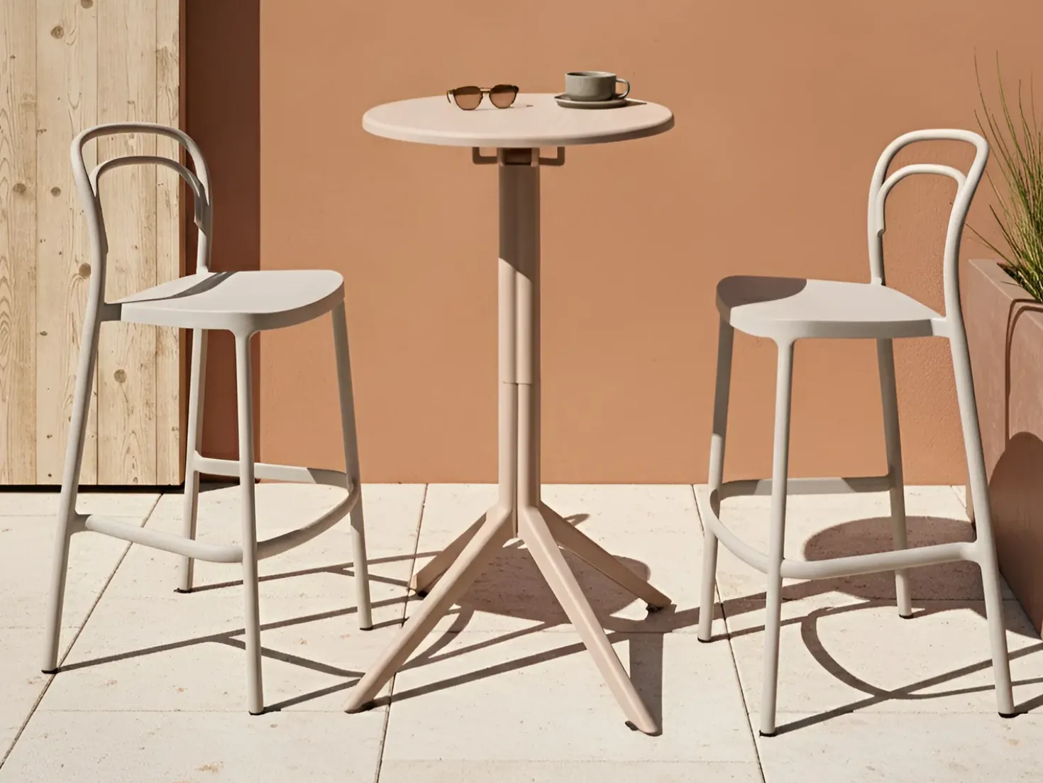 Tavolo da bar da giardino LEGRENA 60 cm 60 cm Beige