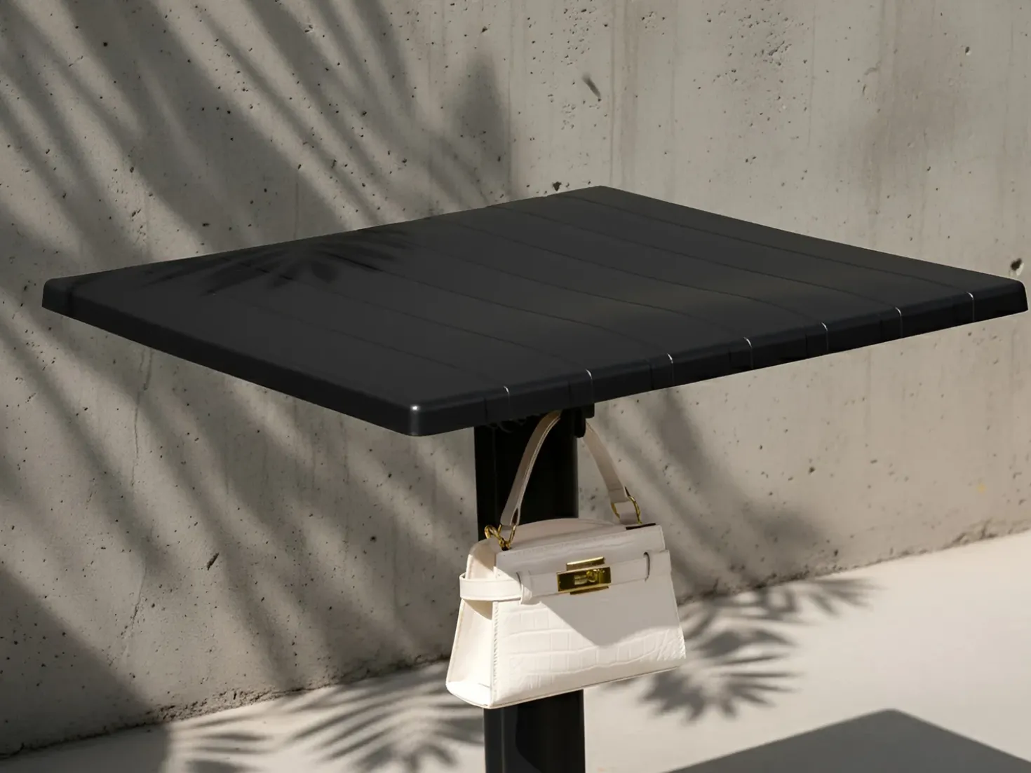 Tavolo da bar da giardino LEMNOS 60 cm 60 cm Nero