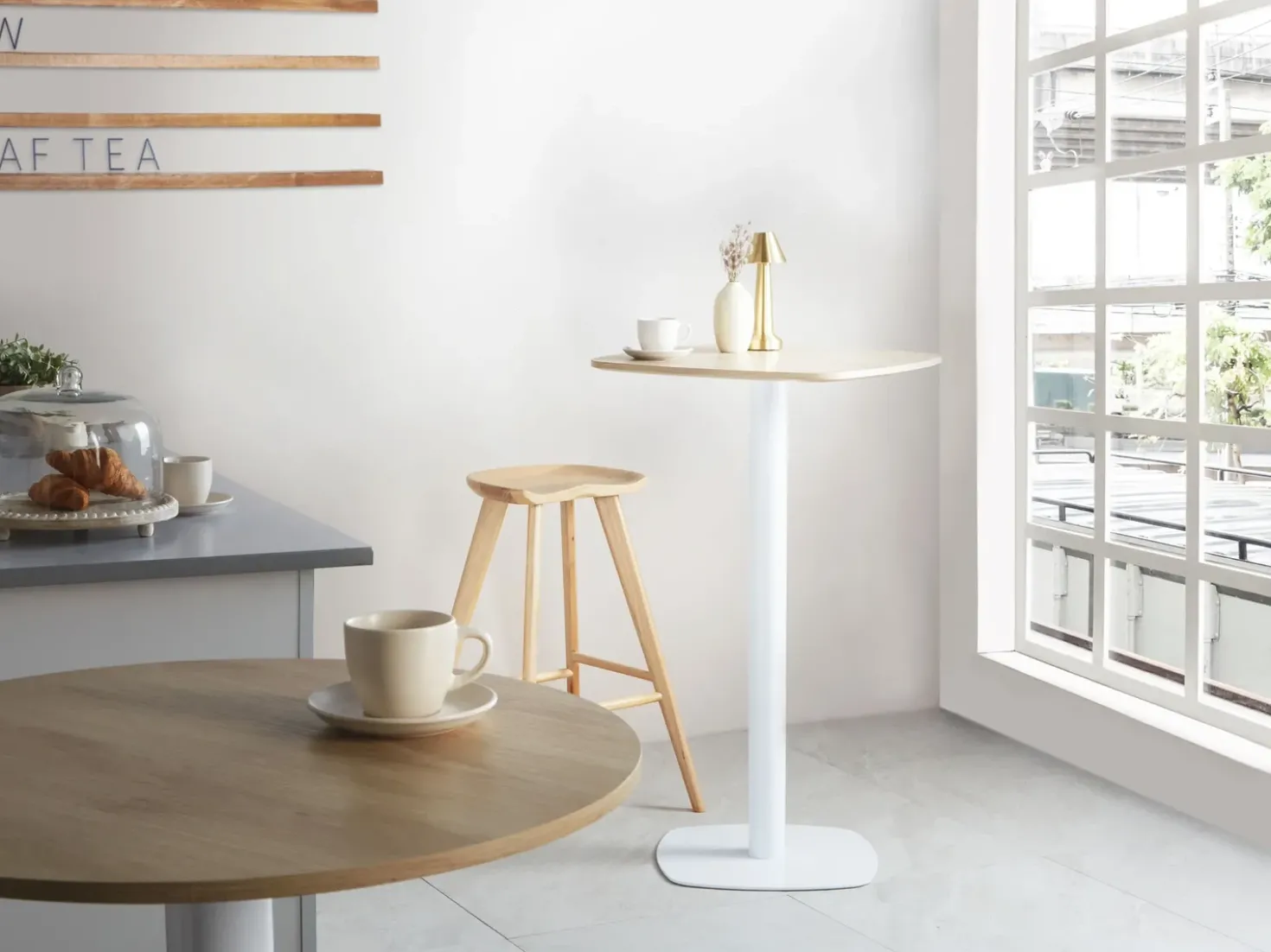 Tavolo da bar MORELLA Marrone chiaro/Bianco 60 cm 60 cm