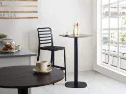 Tavolo da bar MORELLA Nero/Marrone scuro 60 cm 60 cm