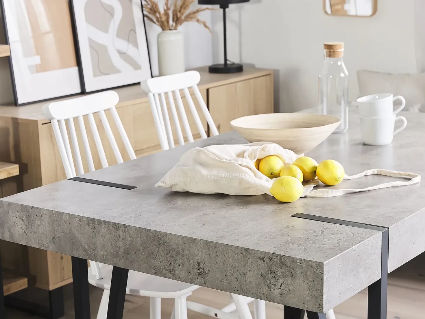 Tavolo da pranzo ADENA Grigio effetto cemento 150 cm 90 cm