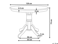Tavolo da pranzo AKRON Bianco 120 cm 120 cm